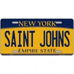 NCAA St Johns License Plate Tag Metal Orange Sign Retro Bar New Basketball Red